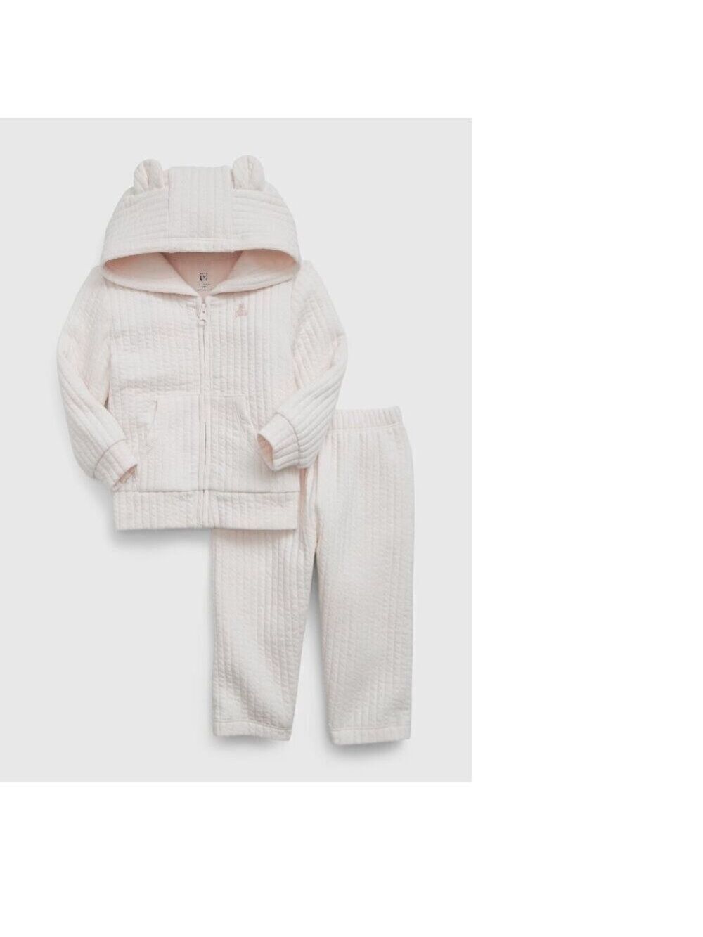 GAP Baby First Favorites Quilted Outfit Set 2-Piece 0-3 M Barely Pink